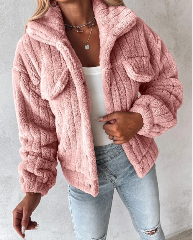 Céline | Veste Sherpa Boutonnée pour Femme - Image 2