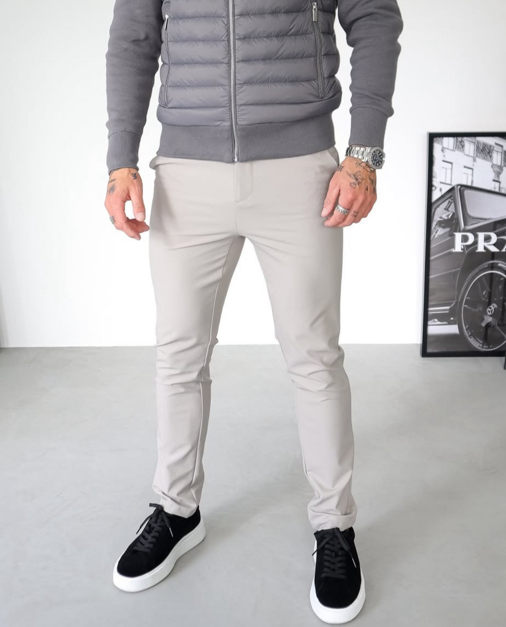 Men's Slim Fit Tech Trousers Stretch Water Resistant 2