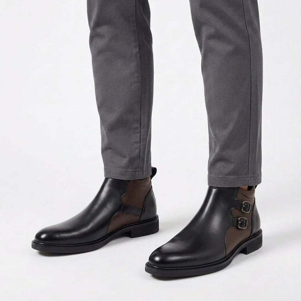 Men's Buckle Ankle Boots Structured Winter Footwear 2