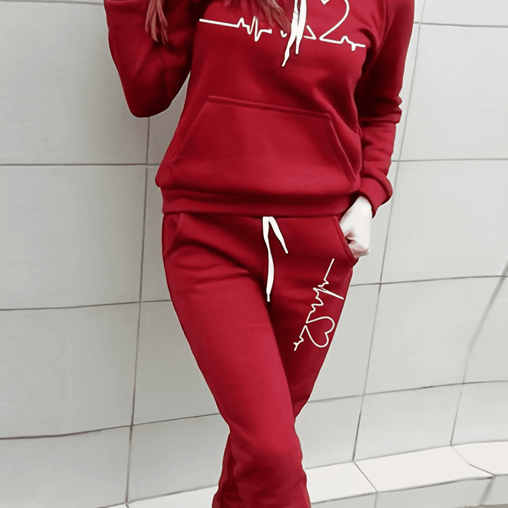 Françoise | Ensemble de jogging à capuche à cordon pour femmes - Image 1