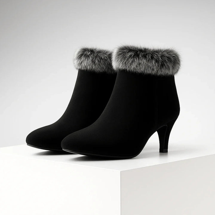 Aurora Bell Fur Boots — back view