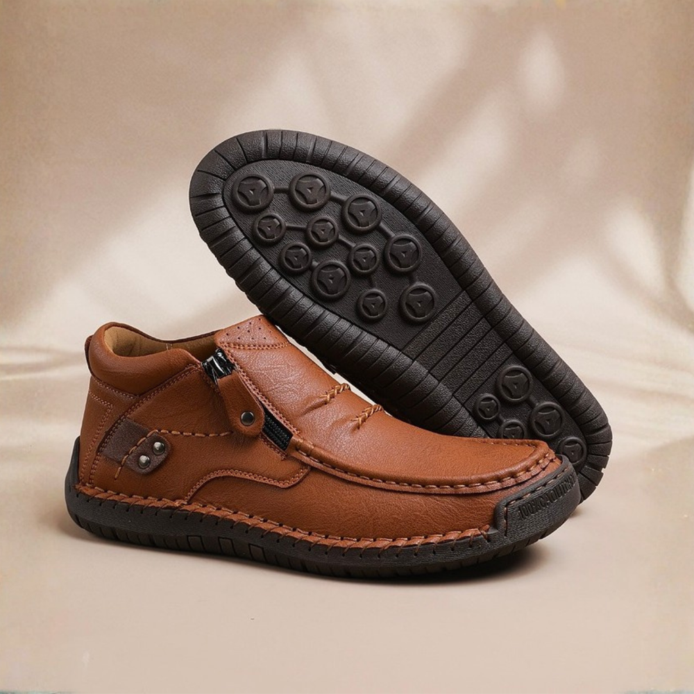 Men's Boots Padded Collar Elastic Side Panel Flexible Sole 2