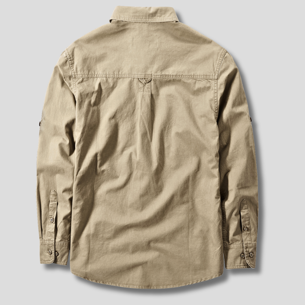 Men's Cargo Shirt Chest Pockets Button Cuffs Classic Fit 2