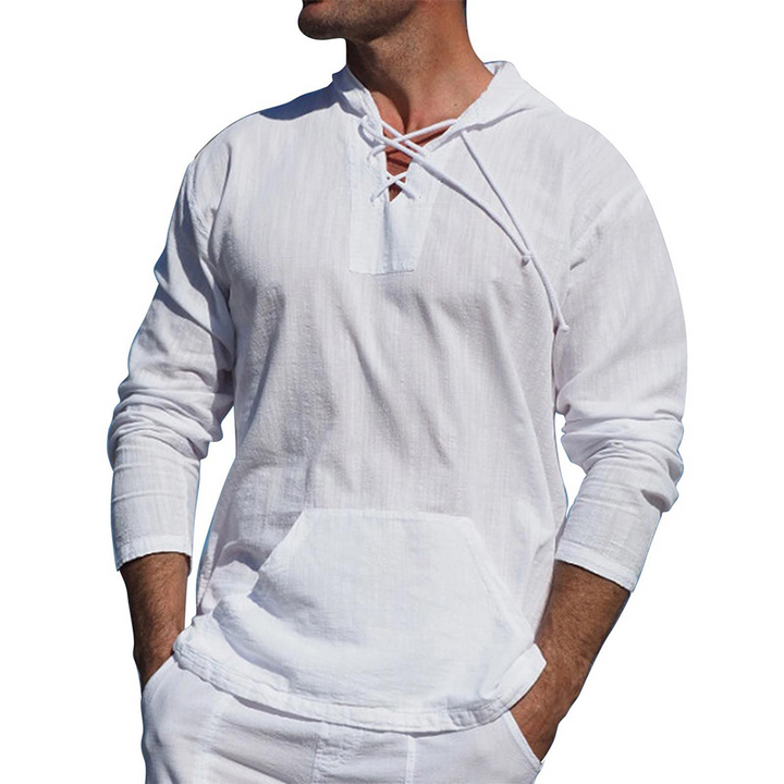 Jean | Sweat à capuche homme à lacets et manches longues - Image 2