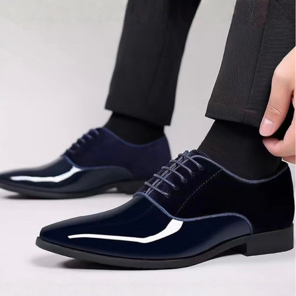 Men's Lace Up Oxford Dress Shoes Mirror Shine Formal Wear 2