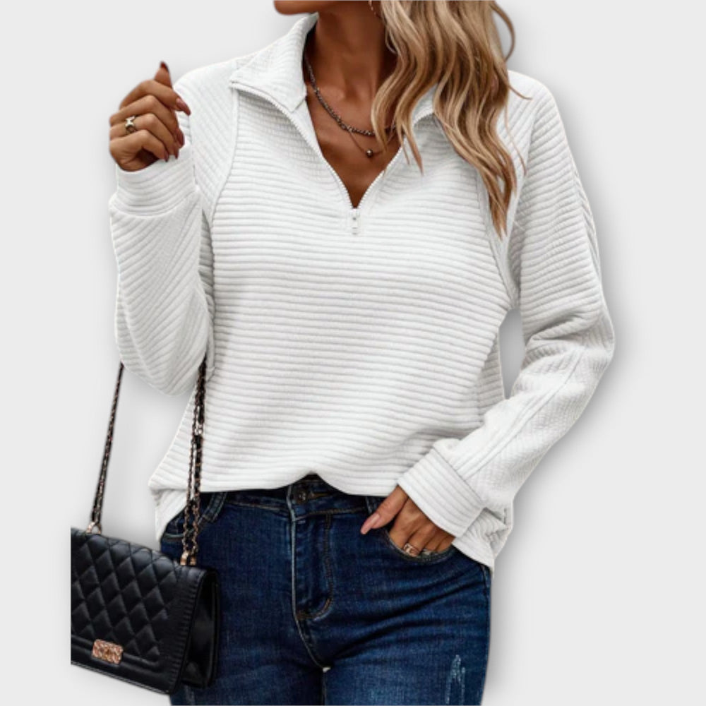 Women's Jumper | V-Neck & Zip Detail 2
