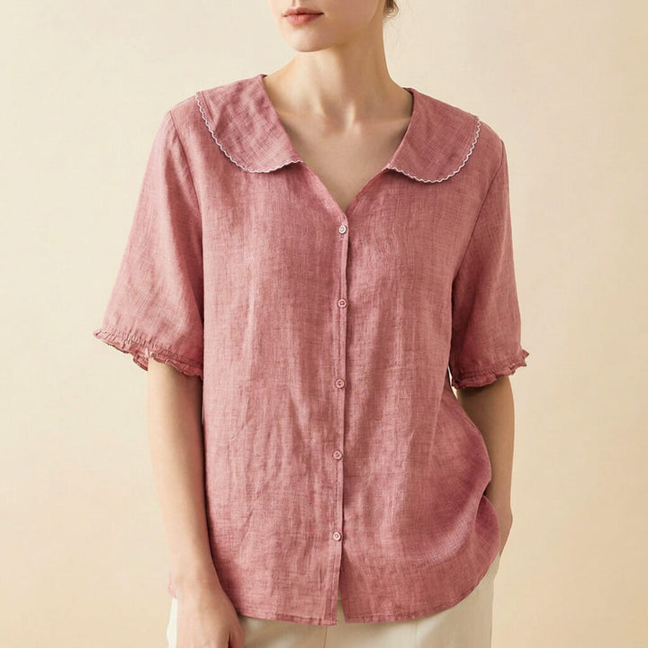 Blouse Women | Peter Pan Collar &amp; Relaxed Summer Fit