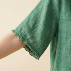 Blouse Women | Peter Pan Collar & Ruffle Sleeve Button-Front