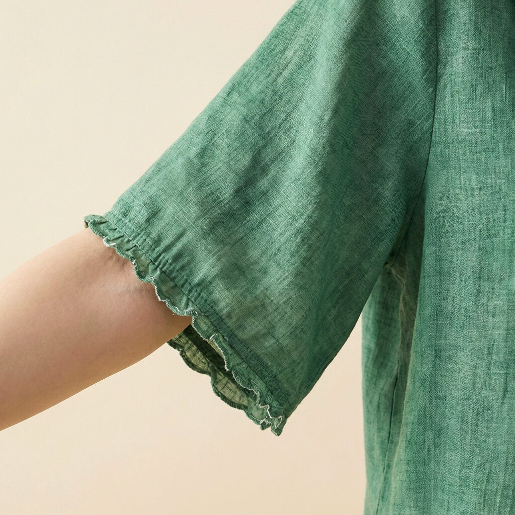 Blouse Women | Peter Pan Collar & Ruffle Sleeve Button-Front