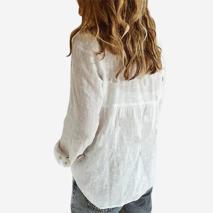 Blouse Women | Relaxed Fit &amp; Classic Collar Long Sleeve Style