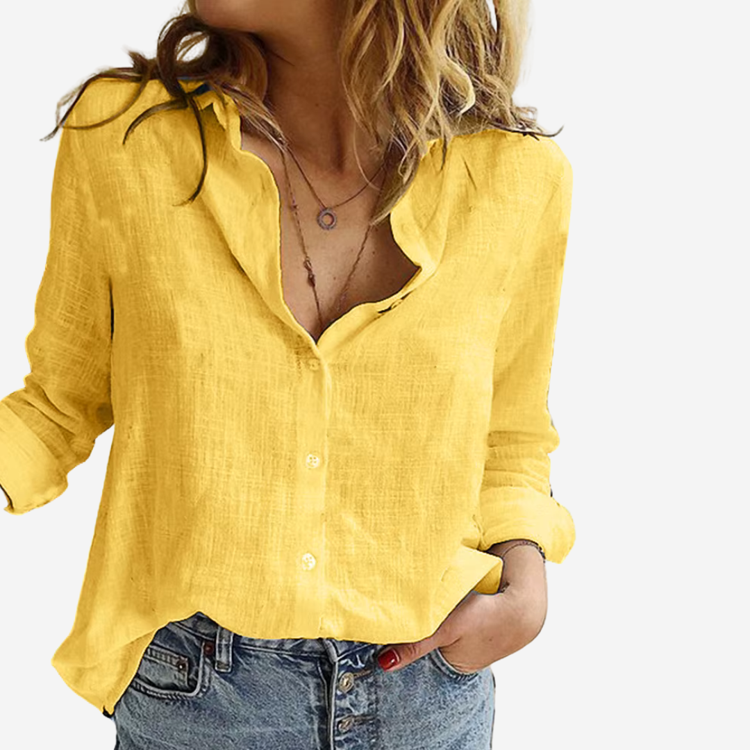 Blouse Women | Relaxed Fit &amp; Classic Collar Long Sleeve Style