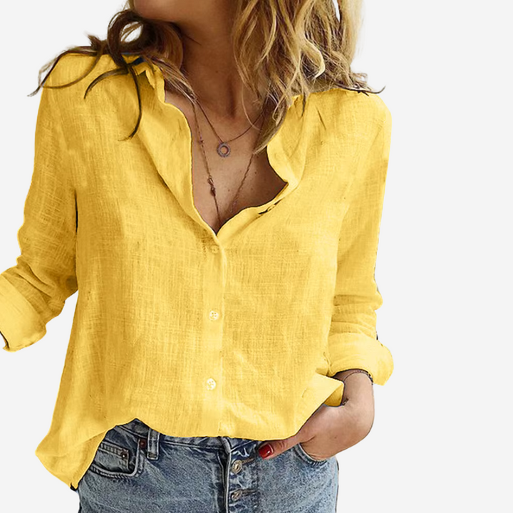 Blouse Women | Relaxed Fit &amp; Classic Collar Long Sleeve Style