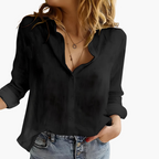 Blouse Women's | Button-Down Collar & Loose Long Sleeve