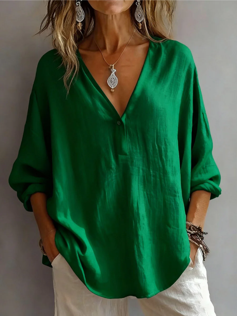 Blouse Women's | V-Neck & Oversized Relaxed Fit