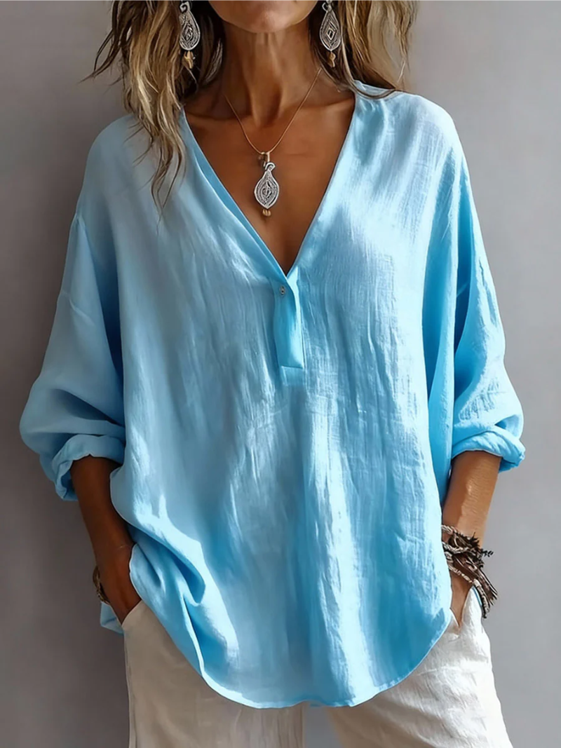 Blouse Women's | V-Neck & Oversized Relaxed Fit