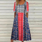 Boho Midi Dress Women's | Floral Print & All-Day Comfort