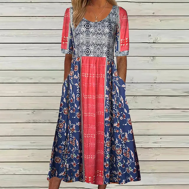 Boho Midi Dress Women&