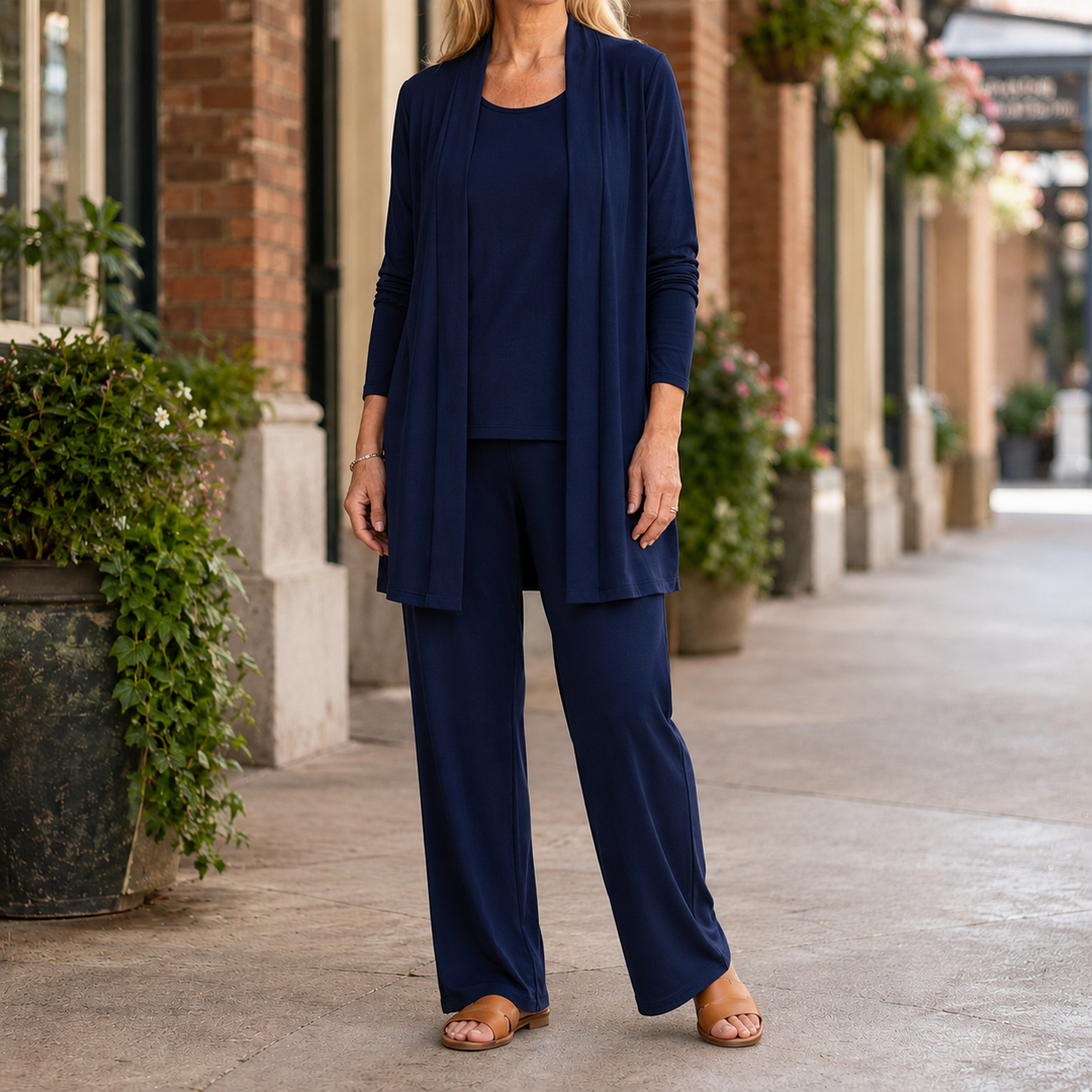 Aimee Draped Set - Navy