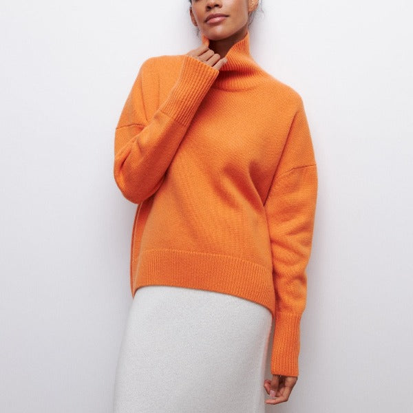Women's Turtleneck Jumper High Collar Knit Sweater Top 2