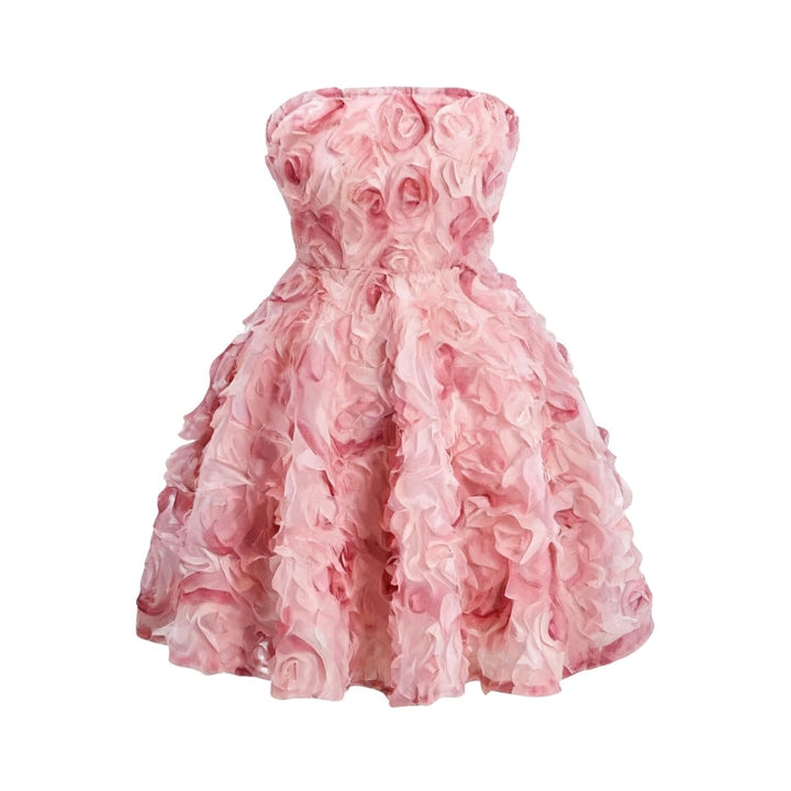 Ella | Elegant White Wedding Guest Dress with 3D Rosettes