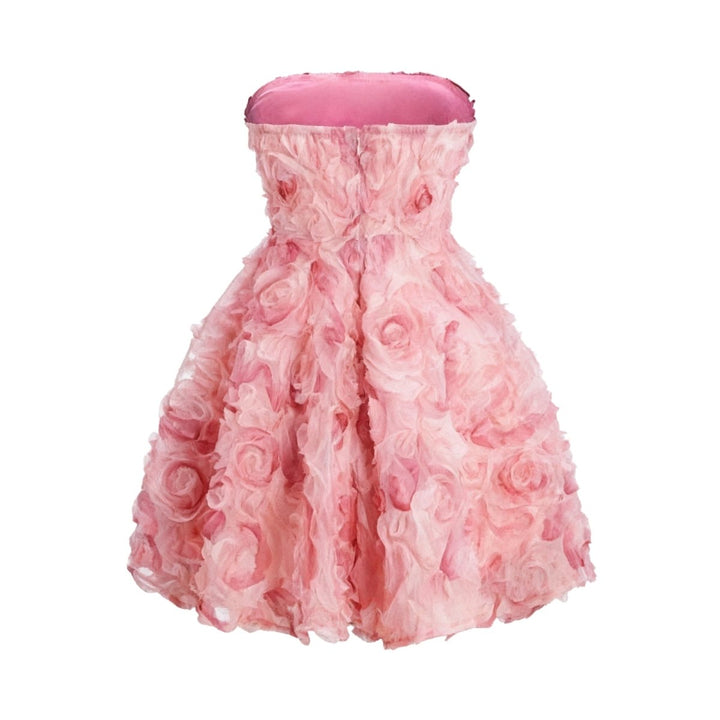 Ella | Elegant White Wedding Guest Dress with 3D Rosettes