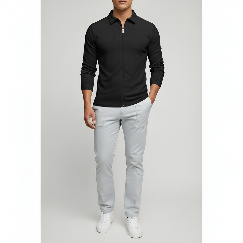 Ethan | Modern Long Sleeve Polo Shirt for Men
