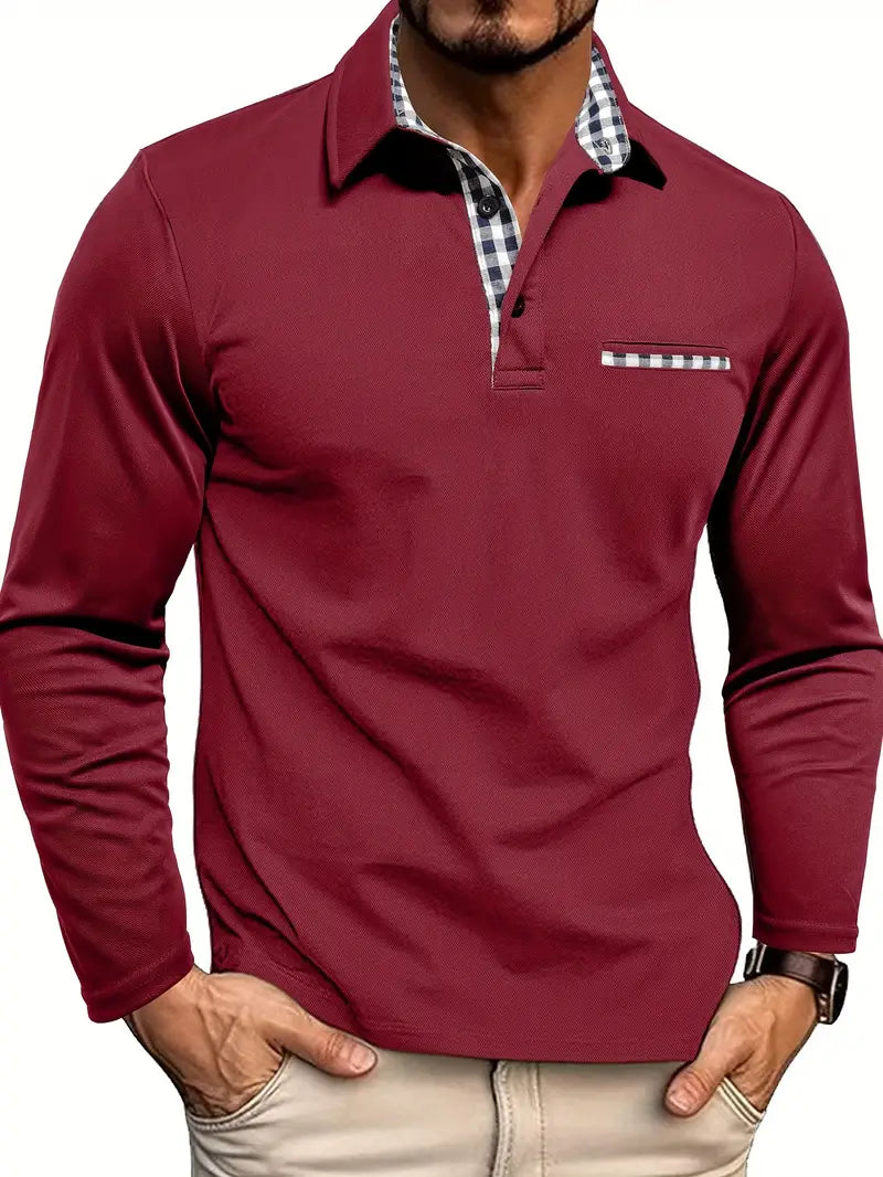 Ethan | Stylish Elegant Long Sleeve Polo Shirt for Men