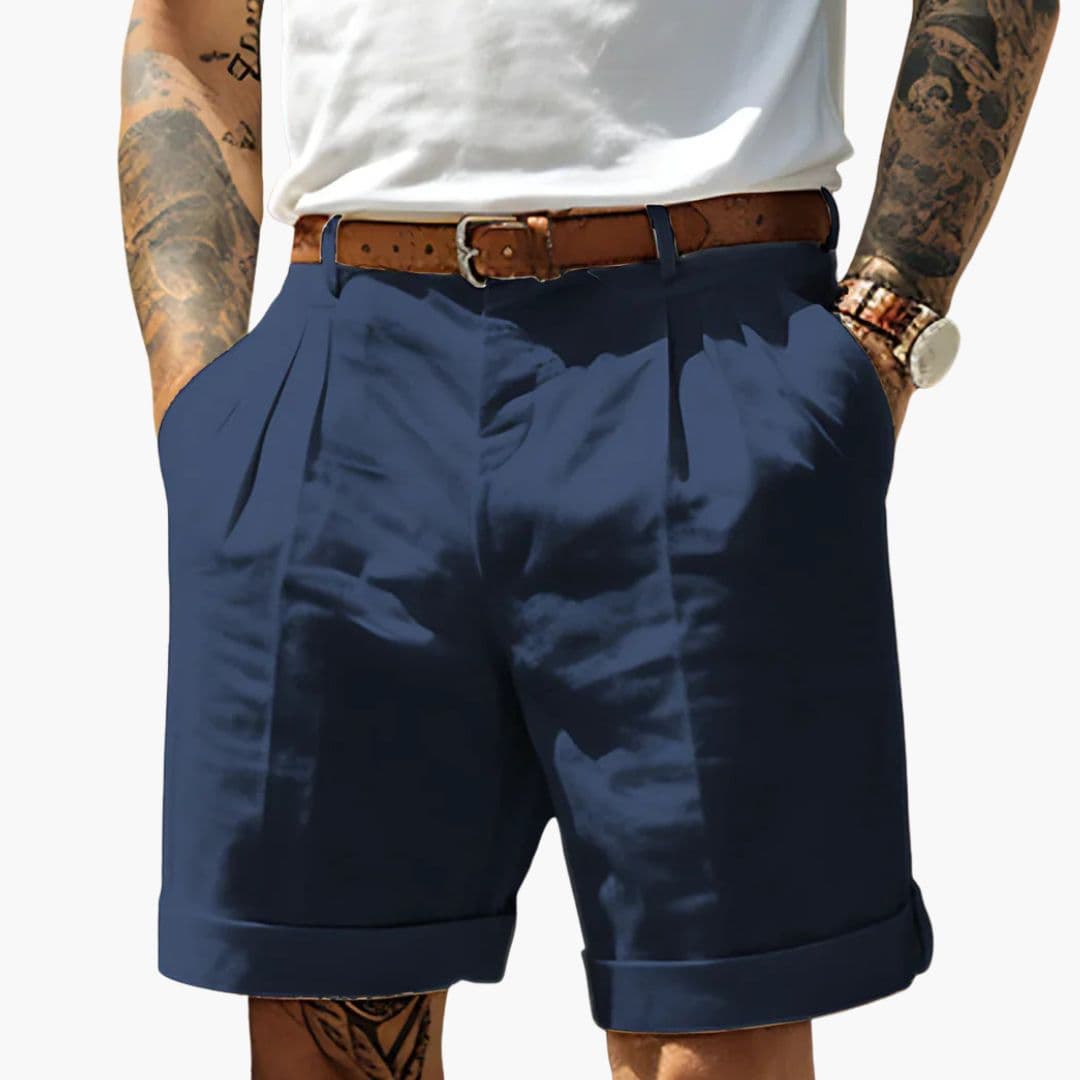 Ethan | Stylish Front Pleated Mens Chino Shorts
