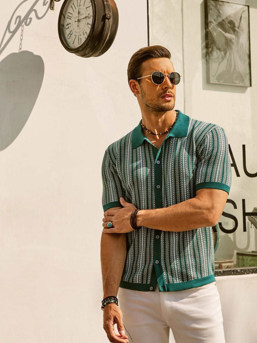 Ethan | Stylish Vintage Striped Mens Polo Shirt