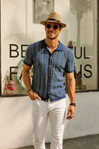 Ethan | Stylish Vintage Striped Mens Polo Shirt