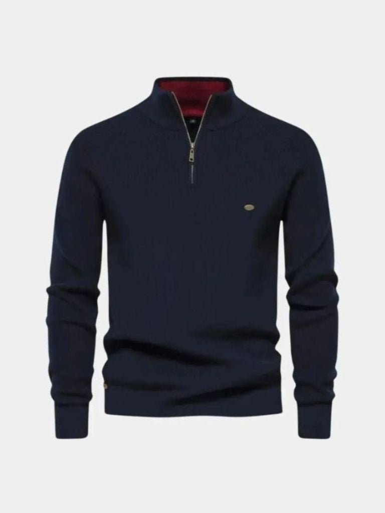 Elegant Quarter Zip Sweater - Cross &amp; Crown - Cross &amp; Crown