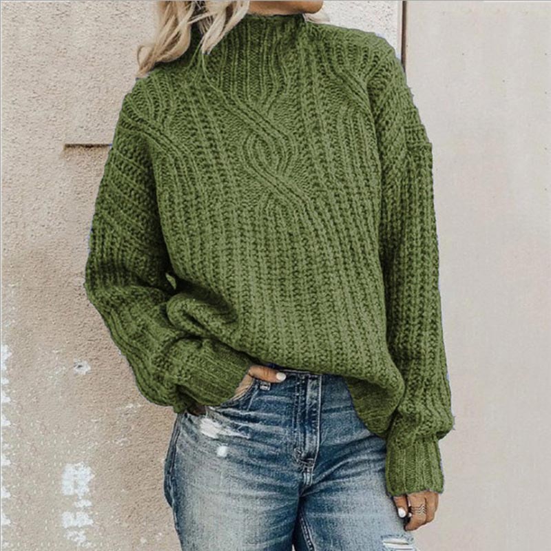 Elsa | Pull Femme Oversize Col Roulé en Tricot Côtelé - Image 2