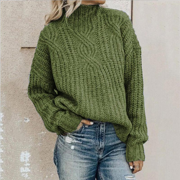 Elsa | Pull Femme Oversize Col Roulé en Tricot Côtelé - Image 2