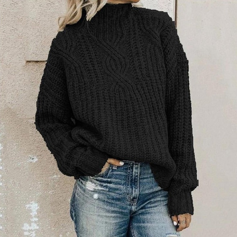 Elsa | Pull Femme Oversize Col Roulé en Tricot Côtelé - Image 3