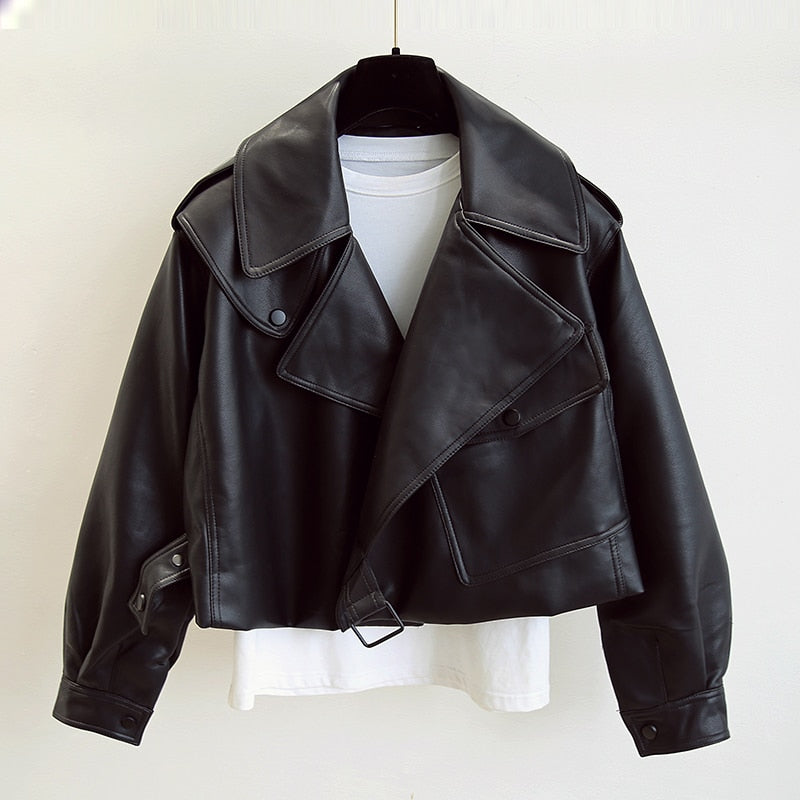 Women's Cropped Belted Blazer Wide Lapel Structured Jacket 2