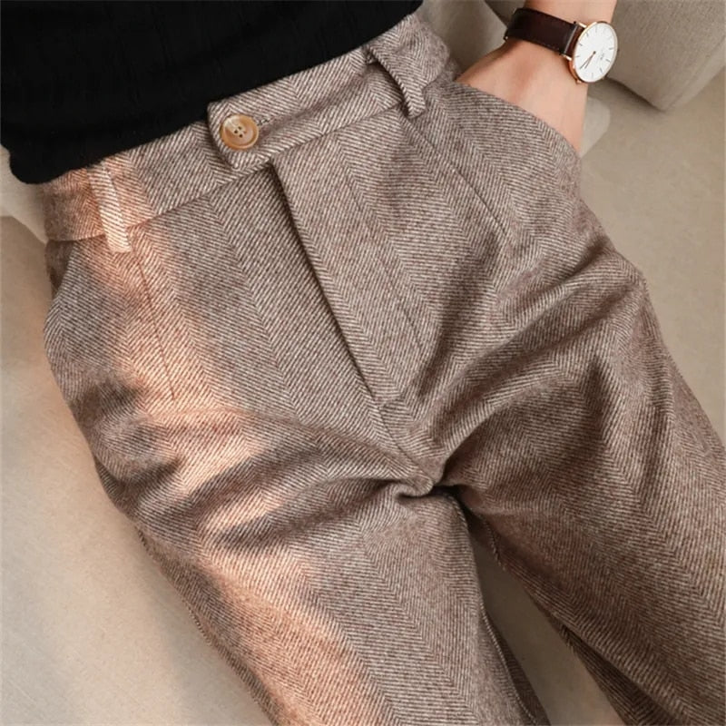 Women's High Waist Pencil Trousers | Warm & Flattering Fit 2