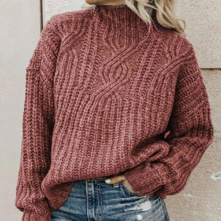 Elsa | Pull Femme Oversize Col Roulé en Tricot Côtelé - Image 4