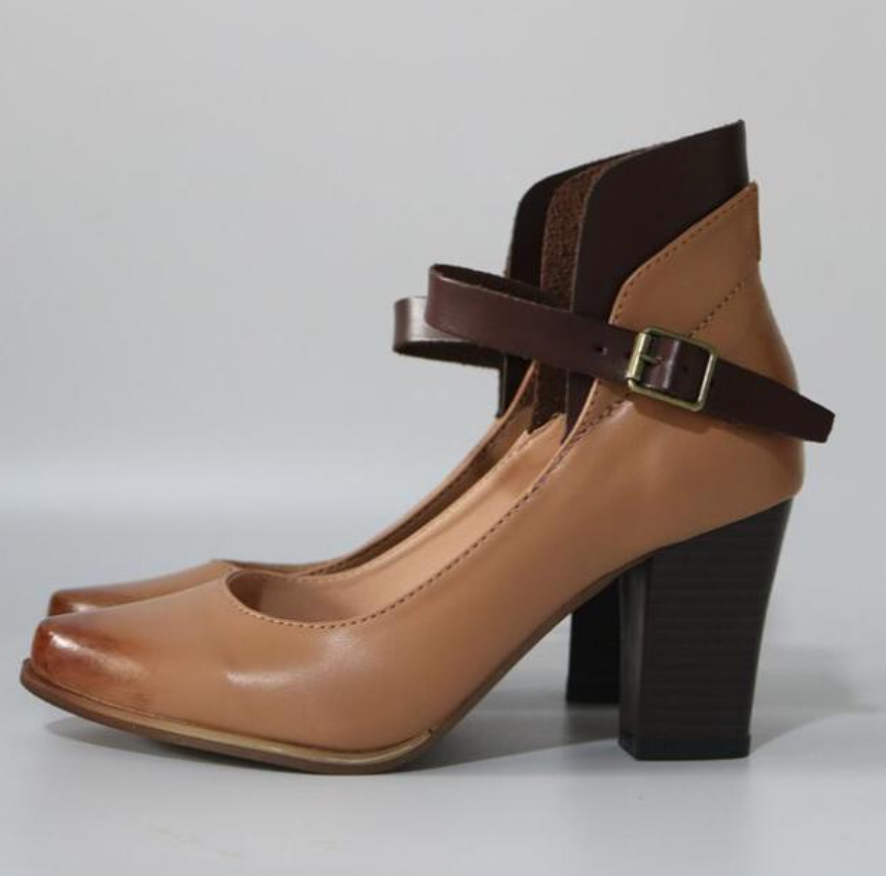 Heel Sandals Women's | Vintage Block Heel & Ankle Strap