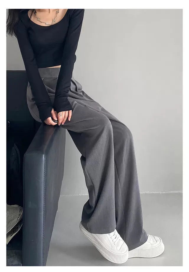High Waist Wide Leg Suit Tailored Trousers 11