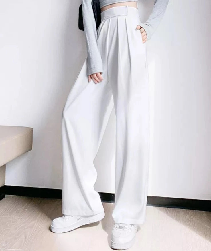 High Waist Wide Leg Suit Tailored Trousers 4