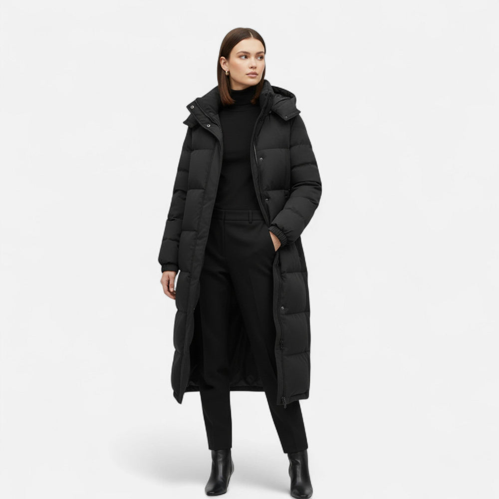 Women's Quilted Jacket | Long Line & Removable Hood 2