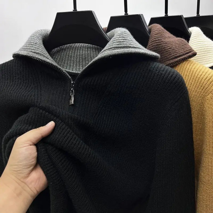 Maurice | Pull Homme Maille Côtelée à Col Zippé - Image 4