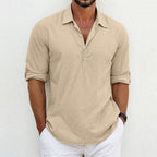 Mason | Classic Comfortable Loose Fit Long Sleeve Polo Shirt