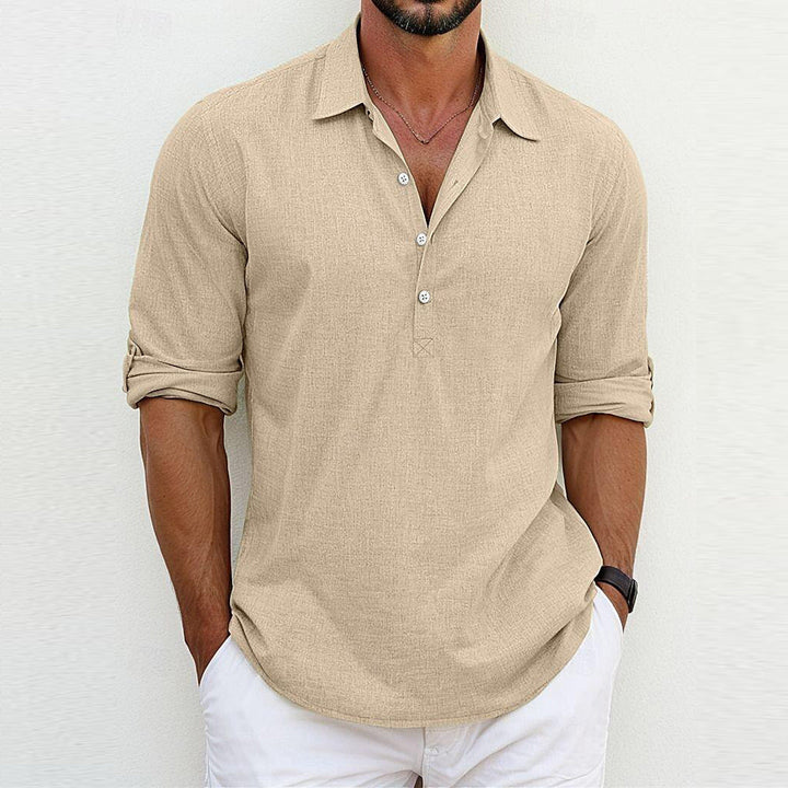 Mason | Classic Comfortable Loose Fit Long Sleeve Polo Shirt