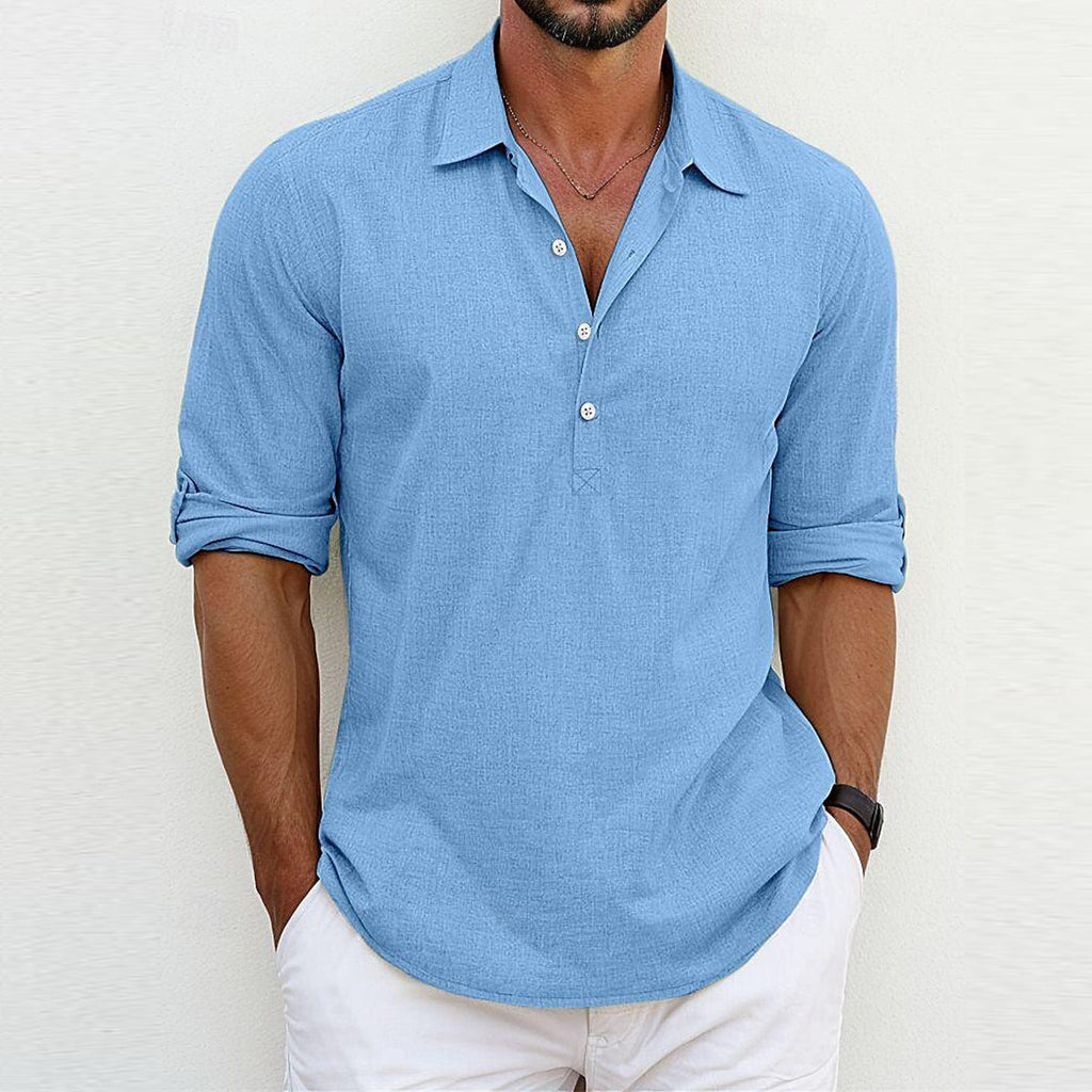Mason | Classic Comfortable Loose Fit Long Sleeve Polo Shirt
