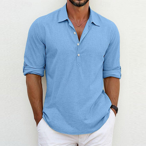 Mason | Classic Comfortable Loose Fit Long Sleeve Polo Shirt