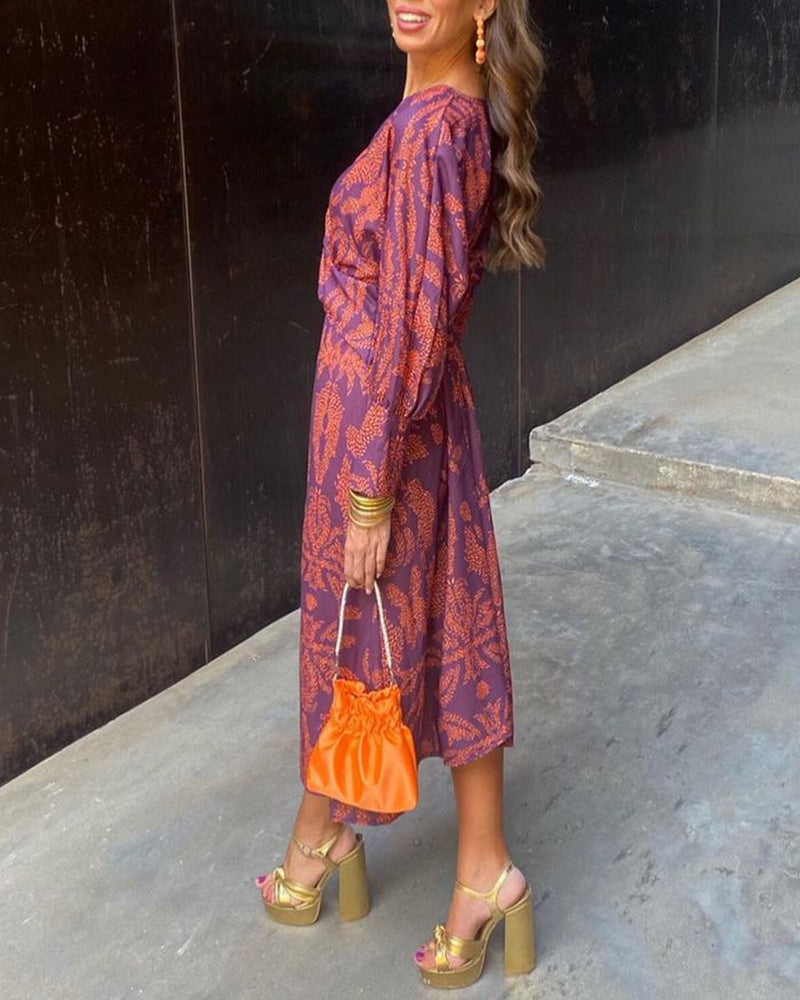 Maxi Dress Women | Bohemian Print V-Neck & Twisted Waist Design