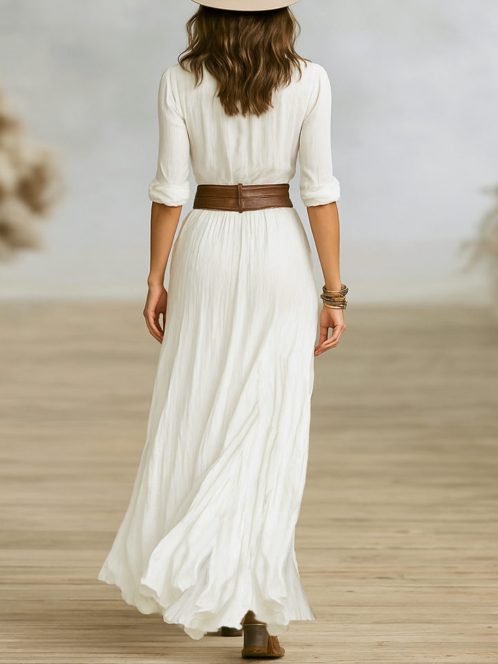 Maxi Dress Women | Boho Ruched &amp; Flowing Split Front Design