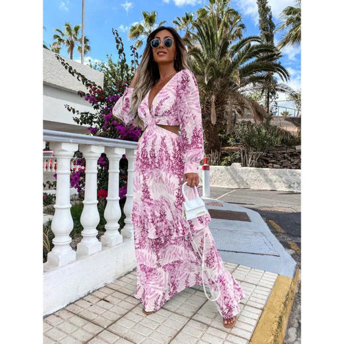 Maxi Dress Women | Cut-Out Waist & Boho Floral Occasion Style