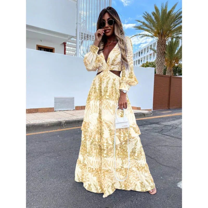 Maxi Dress Women | Cut-Out Waist & Boho Floral Occasion Style